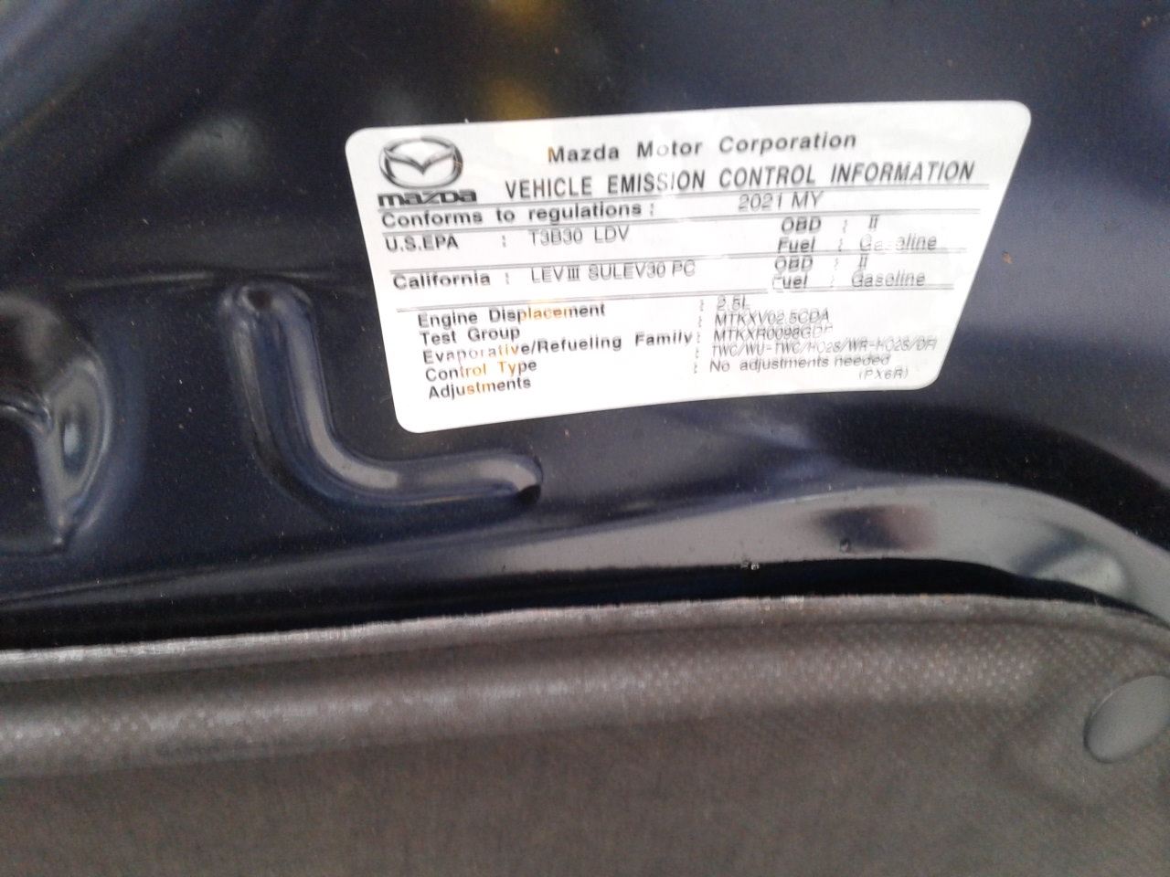 2021 MAZDA 3 RG TG X-THB 2.5L NATURALLY ASPIRATED