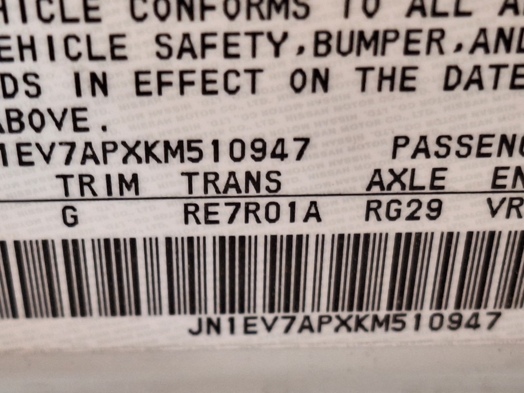 (AT) (7 SPEED) 3.0L (VR30DDTT) RWD 300 HP THRU 11/30/18