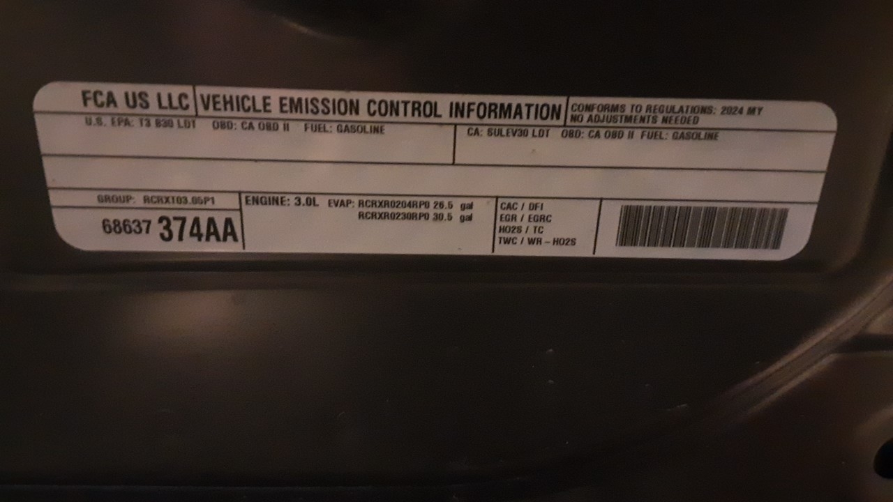 3.0 AUTO 4X4 3.0L VIN P (8TH DIGIT) STANDARD OUTPUT (OPT EFH)